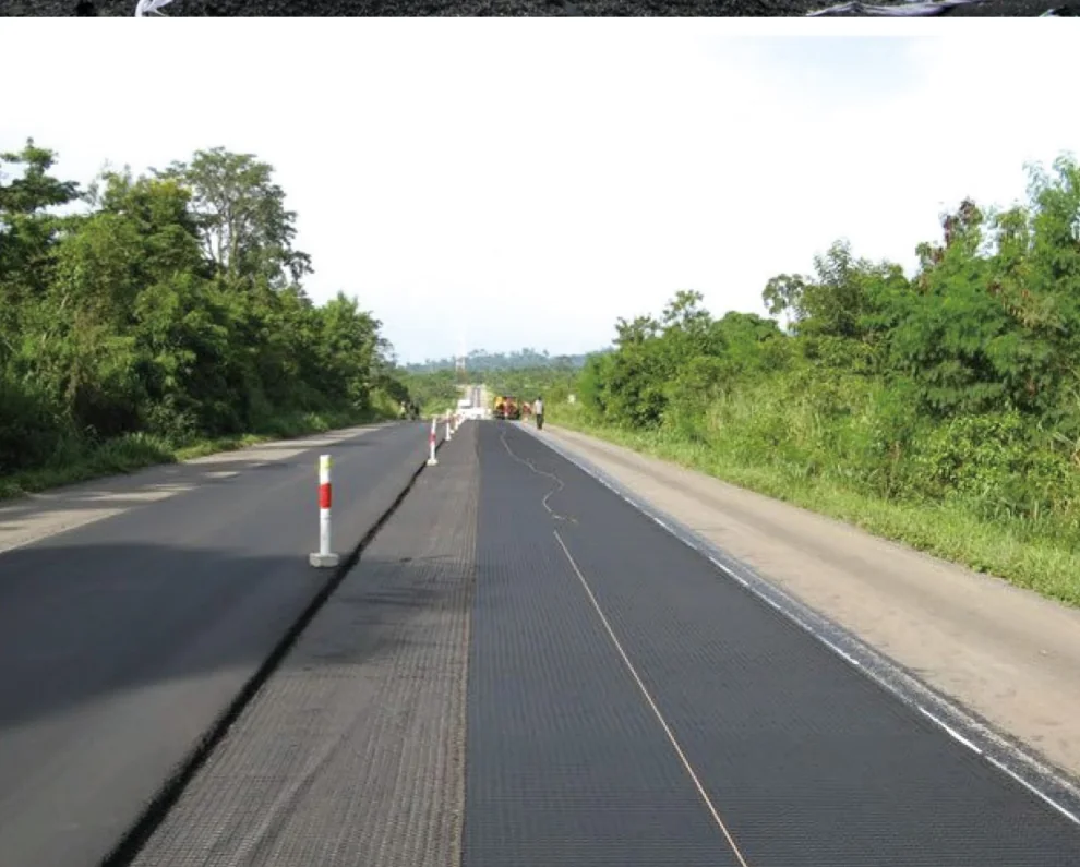 Road surface under reinforcement installation